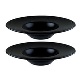 Bonna China Notte dia.11" h:2.5" 14 oz. Round Black Porcelain Bowl (Set of 2)
